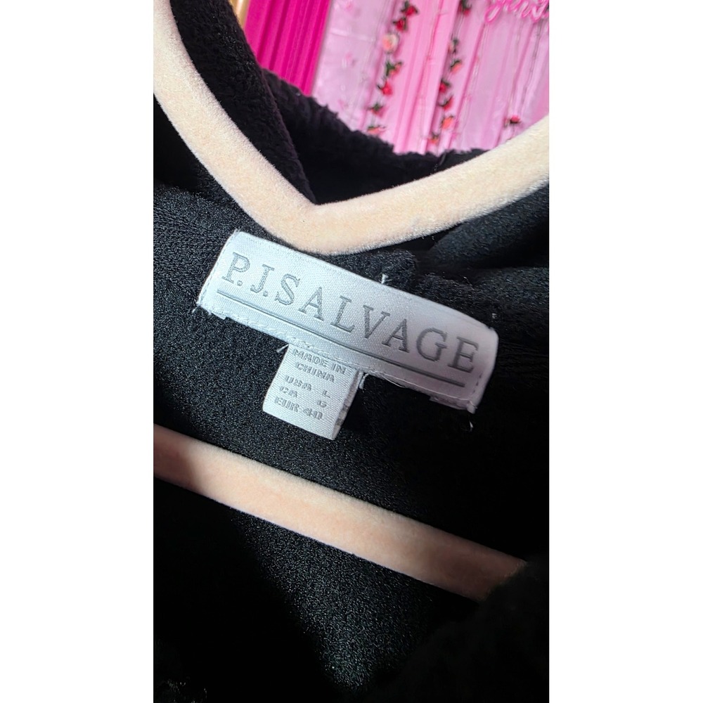 PJ Salvage Womens Sherpa Zip Up Hoodie Black Oversized Faux Fur Jacket Large NWT - Picture 4 of 9